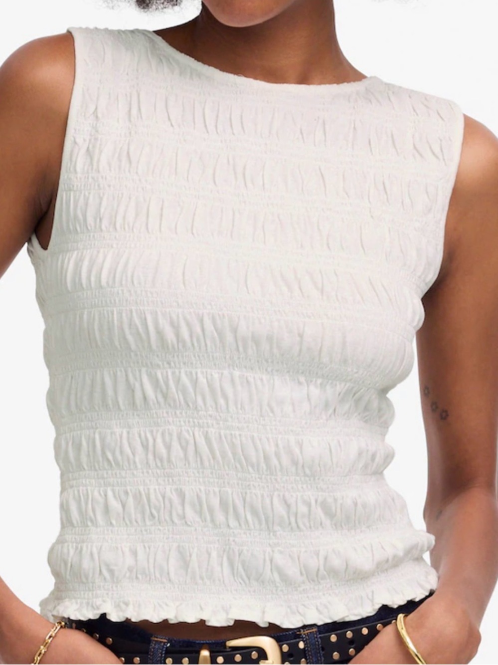 Women’s Smocked Boatneck Tank
